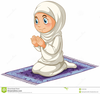 Muslim Girl Praying Clipart Image