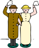 Man Woman Wooden Dolls Clip Art