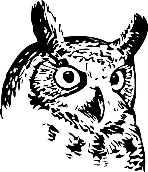 owl clipart black and white free - photo #21