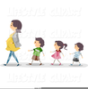 Kids Walking In Line Clipart Image