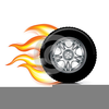 Flaming Tires Clipart Image