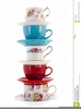 Stacked Teacups Clipart Image