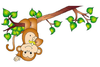 Swinging Monkey Clipart Image