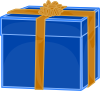 Blue Gift With Golden Ribbon Clip Art