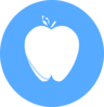 Blue Circle Apple Clip Art