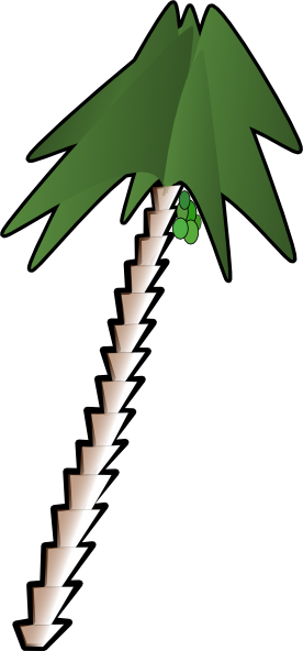 palm tree clipart. Leaning Palm Tree