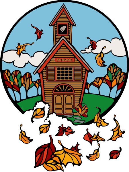 School In Fall clip art clip art school building. School In Fall clip art