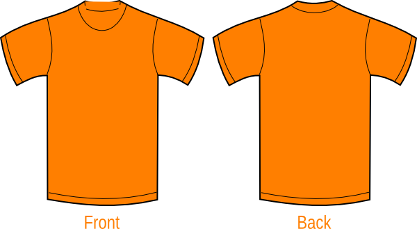 orange t shirt front and back