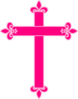 Fleur De Lis Cross Pink 7 Clip Art