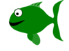 Green Happy Fish Clip Art