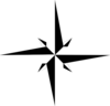 Black White Compass Rose Clip Art