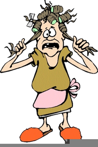 stressed woman clipart