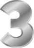 Effect Letters Number 3 Silver Clip Art