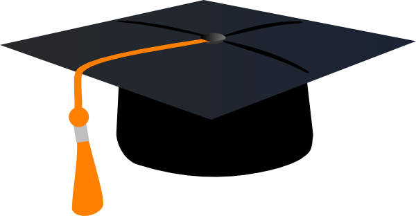 Graduation Hat With Orange Tassle Clip Art at Clker.com - vector clip