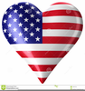 American Flag Hearts Clipart Image