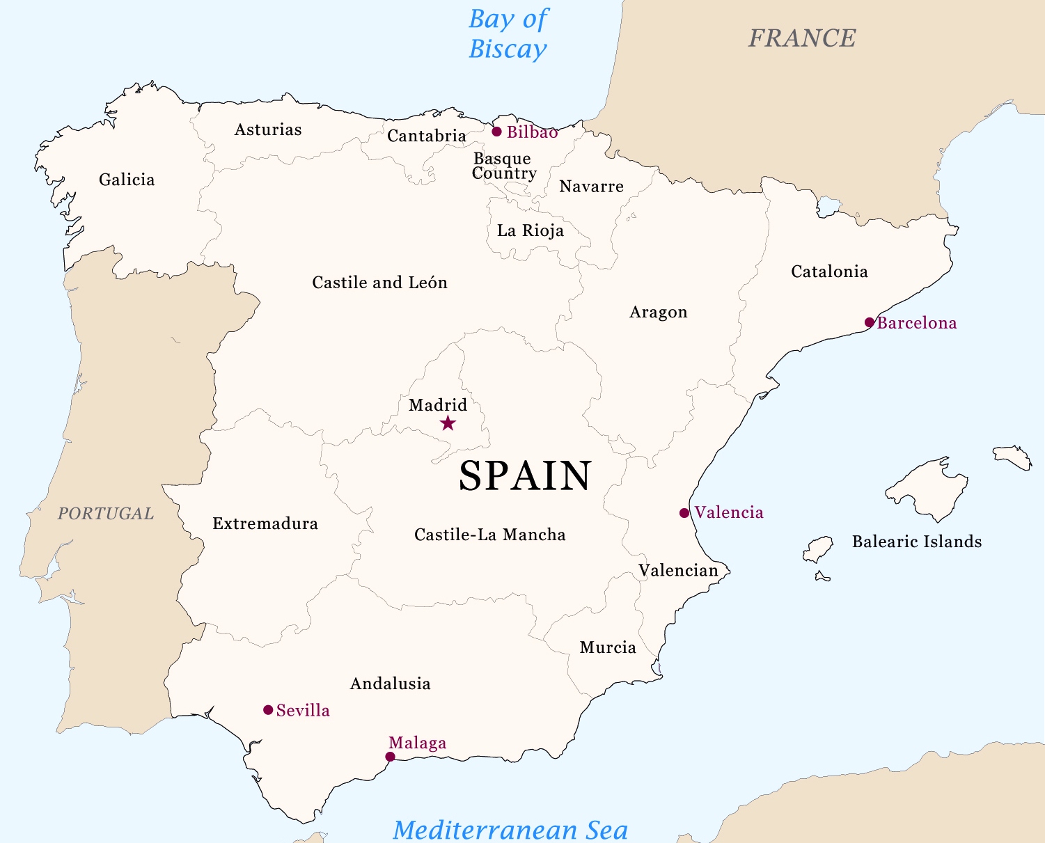 Spain Map Blank Map Of Spain Clipart Clipground Click On The Ccaa 