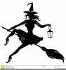 Silhouette Of A Witch Clipart Image