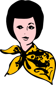 Lady Wearing Yellow Scarf Clip Art