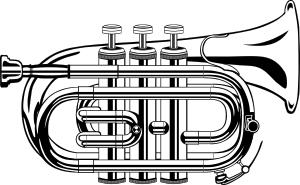 Pocket Trumpet B Flat (b And W) Clip Art