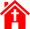 Red Church House Clip Art