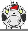 Free Christmas Cow Clipart Image