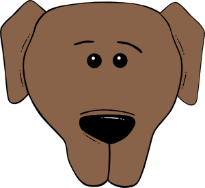 Dog Face Cartoon World Label Clip Art