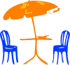 Seats With Umbrella Clip Art