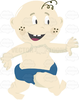 Baby In Diaper Clipart Image