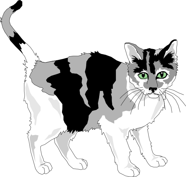 free black and white cat clipart - photo #30
