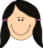 Smiling Dark Hair Girl Clip Art