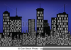 City Night Skyline Clipart Image