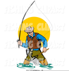 Fishermen Casting Nets Clipart Image