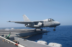 An S-3 Viking Is The Last Aircraft In History To Launch From The Flight Deck Of Uss Constellation (cv 64) Image