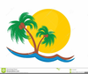 Sunset Palm Tree Clipart Image