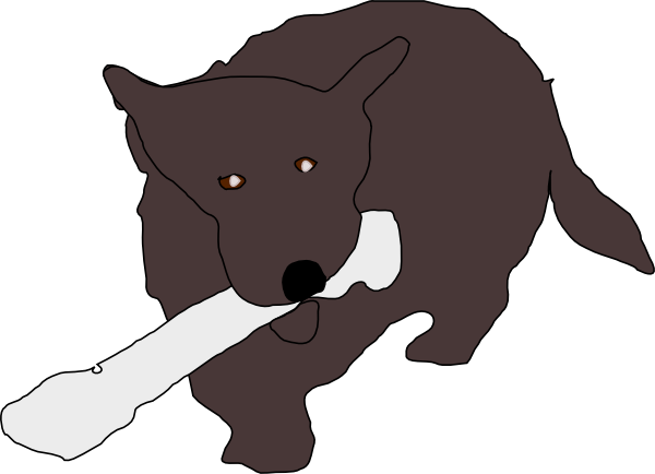 dog bone clipart. Dog Eating Bone