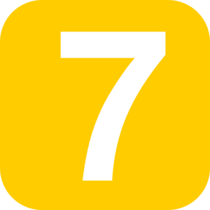 Number 7, Square, Orange Clip Art