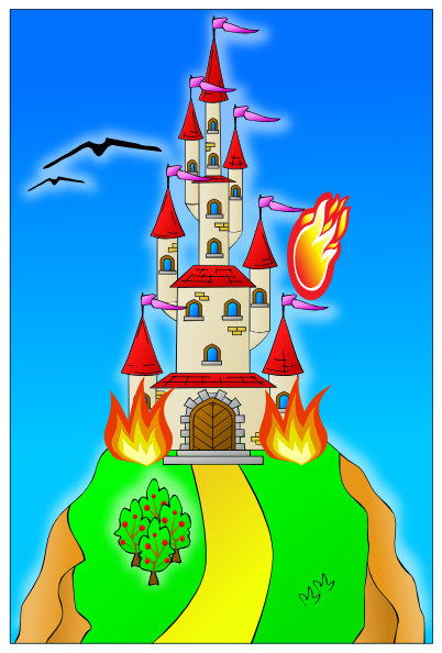 Castle On Fire Clip Art at Clker.com - vector clip art online, royalty