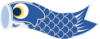 Koinobori Dark Blue Clip Art