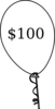 $100 Clear Balloon Clip Art