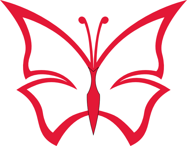 Red Butterfly Outline Clip Art at Clker.com - vector clip art online