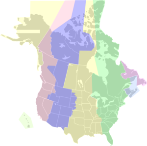 Blank North America Time Zone Map Clip Art