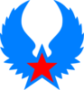 Red Star Blue Wings Clip Art