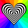 Stripped Heart Clip Art