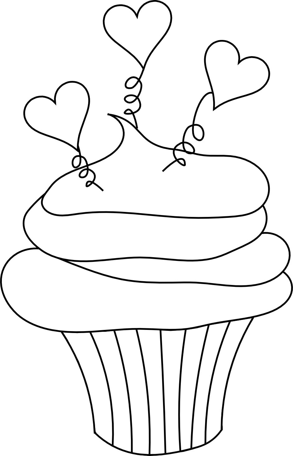 free black and white cupcake clipart - photo #26