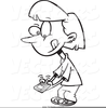 Girl On Phone Clipart Image