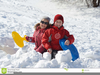 Child Playing Snow Clipart Image