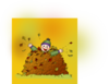 Playing In Leaves Clip Art
