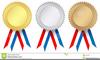 Athletic Medal Ribbons Clipart Image