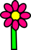 Pink Flower With Stem Clip Art