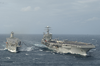 Uss George Washington (cvn 73) Conducts A Replenishment At Sea With Usns Kanawha (t-ao 196) In The Atlantic Ocean Image